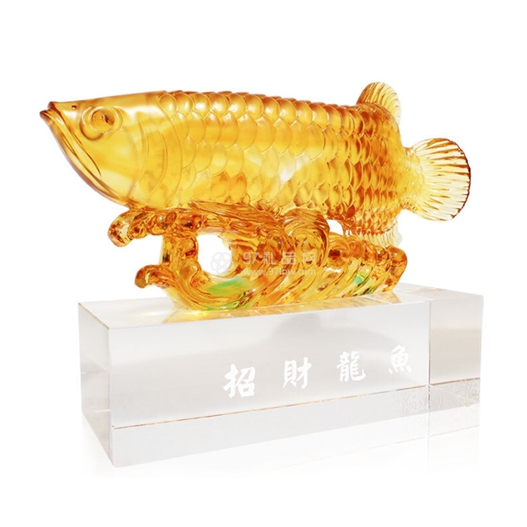 金龙鱼琉璃摆件