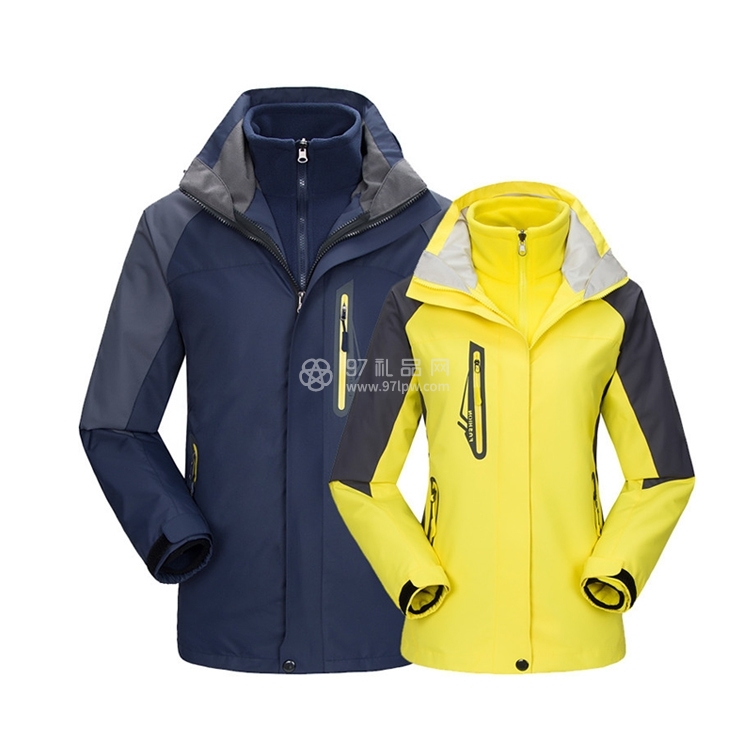 登山防风防水加厚双层冲锋衣定工作服刺绣印logo