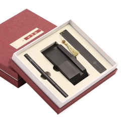 中国风木质书签手机支架红木中性笔 商务套装