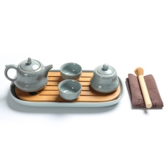 紫砂陶瓷旅行功夫茶具 一壶两杯 便携茶叶罐套装