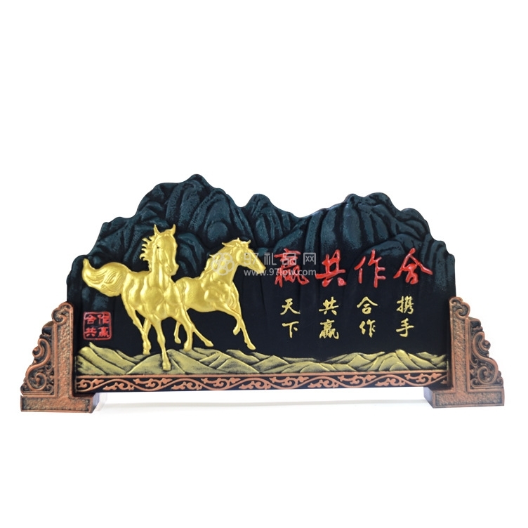 合作共赢山形炭雕工艺品