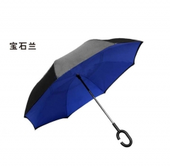 反向伞创意汽车雨伞反骨可站立免持式双层直杆伞定制广告雨伞
