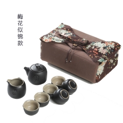 中国风 布艺旅行便携陶瓷茶具套装 商务礼品套装