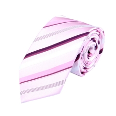 7cm现货批发 领带男粉红色条纹蚕丝商务休闲职业韩版男女结婚领带 logo定制