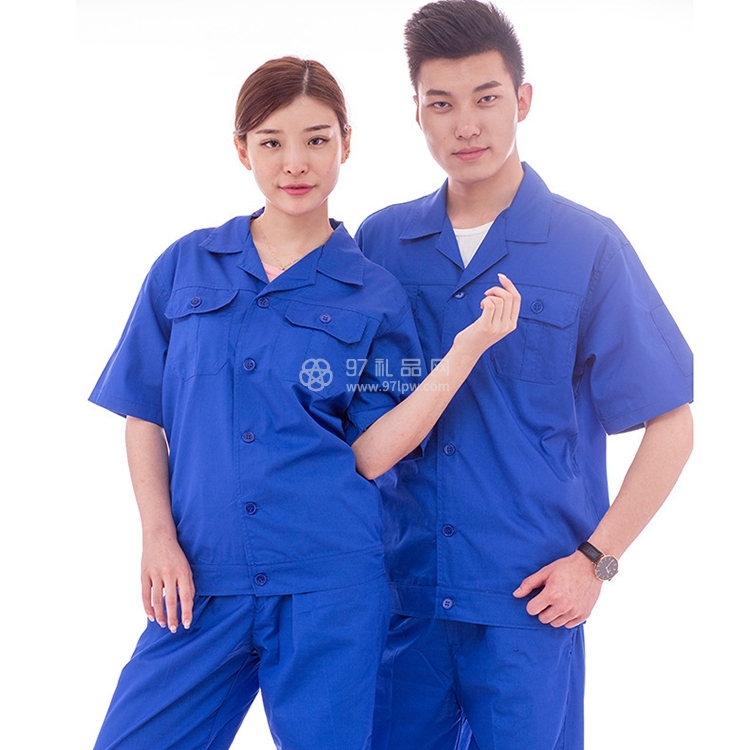 全工艺夏季短袖男劳保工作服套装车间工装汽修服电焊服半袖定制logo定制