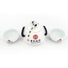 中国银行定制雪花茶具一壶两杯商务礼品套装案例