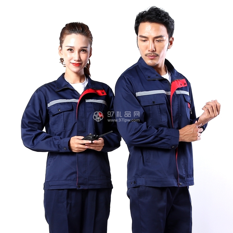 加油站防静电工作服套装男劳保工作服上衣长袖外套工厂汽修服定制 升级防静电款 LOGO定制