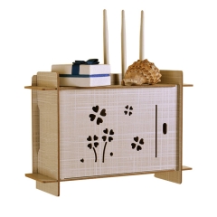 跨境电商热销款木质是路由器装饰收纳盒壁挂置物架光猫收纳盒WIFI