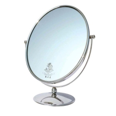 金属铬色110-1双面化妆镜 椭圆台式双面镜 双面柜台镜