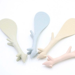 韩日创意松鼠饭勺塑料不粘饭勺可爱米饭勺子可站立环保麦杆料饭勺