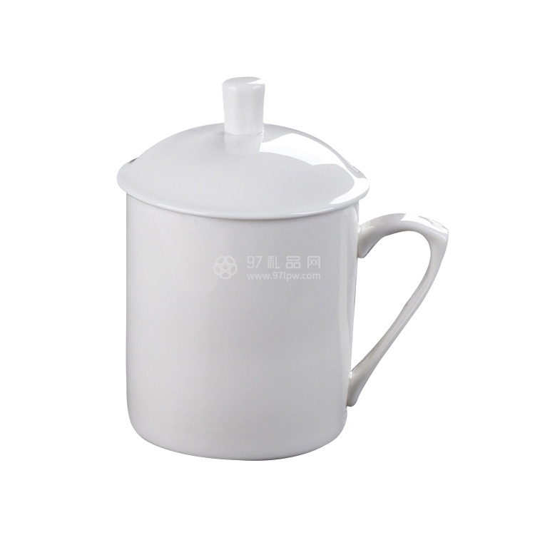 中国白陶瓷办公杯子