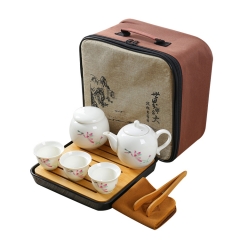 旅行套装 羊脂玉瓷 八件套旅行茶具 可订logo