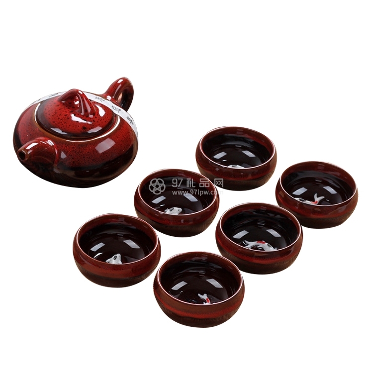 茶具套装批发 钧窑茶壶陶瓷功夫茶具 促销礼品定制