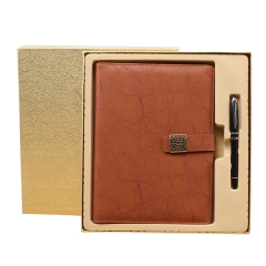 礼盒套装记事本定制印LOGO 商务笔记本带复古方形扣创意文具