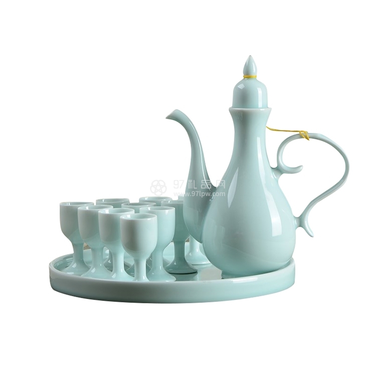 精品高档酒具 龙泉青瓷酒具套装