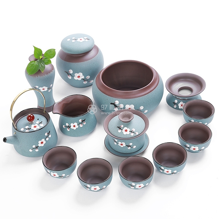 手工绘画紫砂功夫茶具紫砂壶礼盒套装定制礼品