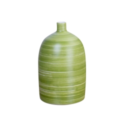 景德镇陶瓷花瓶手工现代绿色螺纹陶艺装饰工艺品摆件三件套logo定制