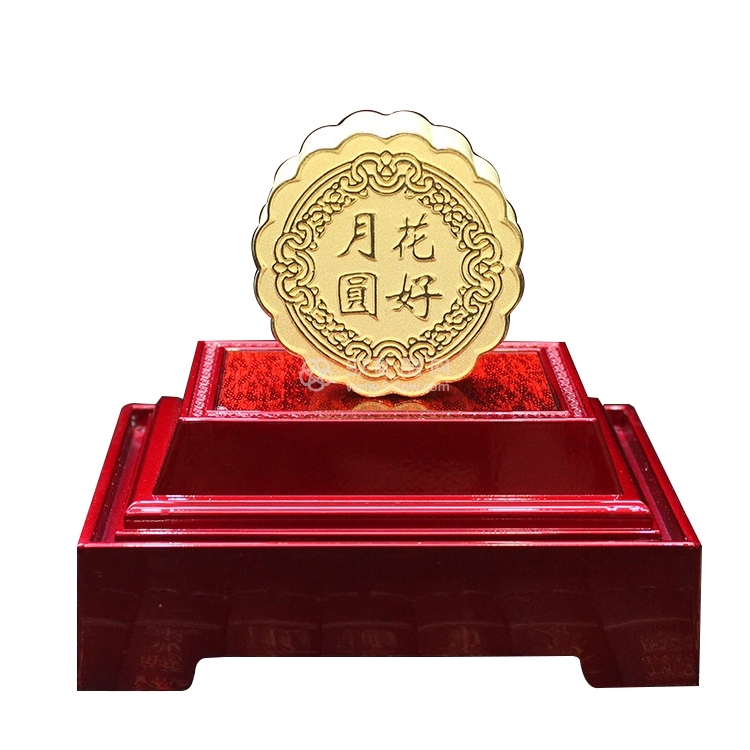 沙金摆件中秋花好月圆