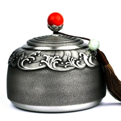 纯锡茶叶罐密封保鲜茶叶收纳锡罐茶具