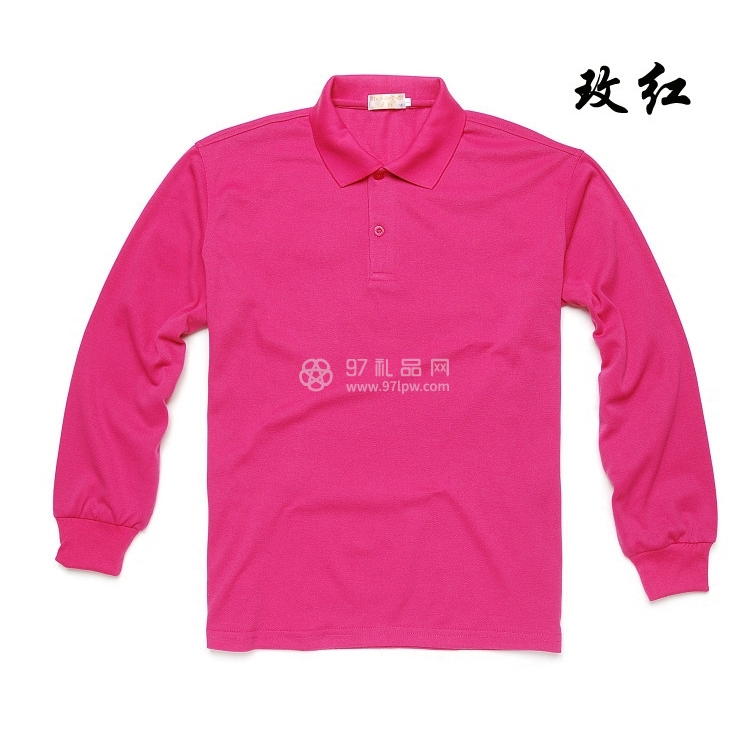加厚长袖翻领工装t恤