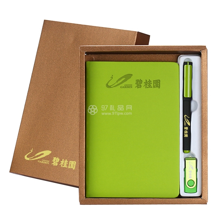 笔记本文具套装A5记事本笔U盘礼品定制商务加厚本子企业定制logo