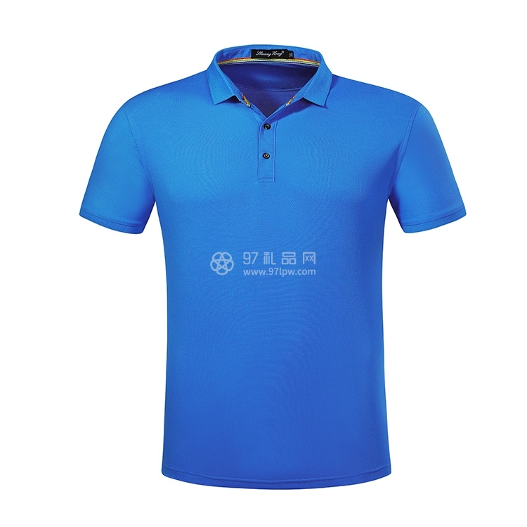 色织带蚕丝棉翻领企业T恤定制01
