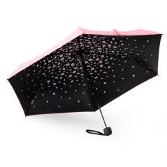 樱花五折超轻防晒小黑伞黑胶户外折叠遮阳伞
