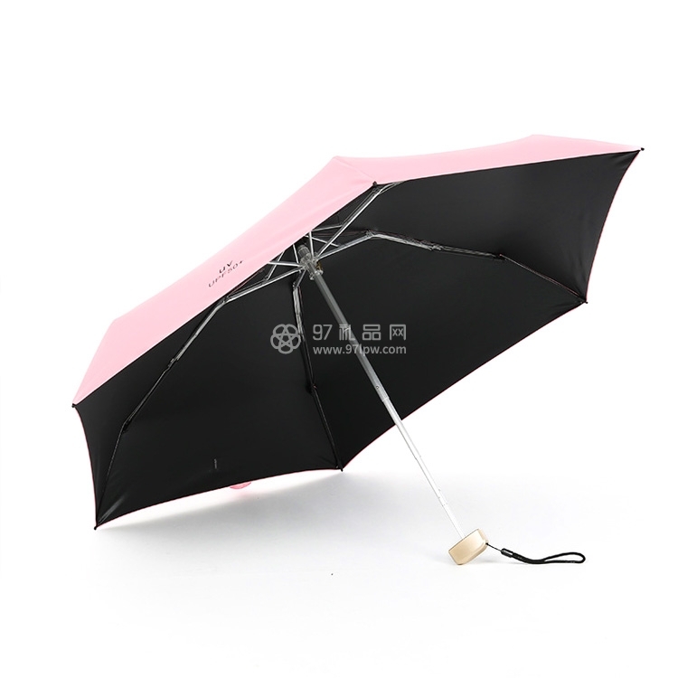 扁五折太阳伞防晒防紫外线折叠雨伞女超轻小迷你口袋广告晴雨两用