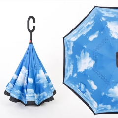 新款创意免持手柄自动开汽车伞晴雨伞个性礼品伞专定制logo广告伞