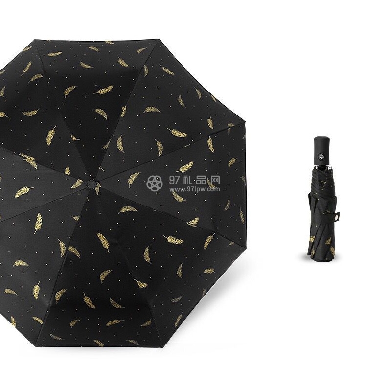 全自动晴雨伞 创意折叠定制长柄伞 黑白格子黑胶布自动雨