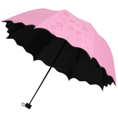 遇水开花雨伞加厚黑胶晴雨两用伞防紫外线防晒折叠太阳伞学生男女士遮阳伞
