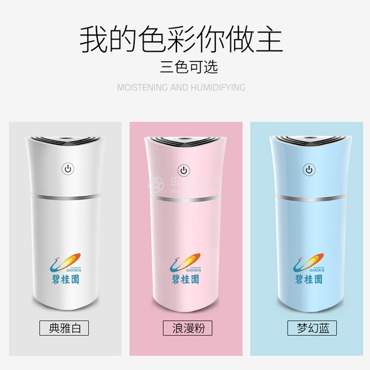 碧桂园房地产定制 迷你USB加湿器便携家用静音卧室车载雾加湿器