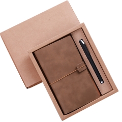 商务记事本高档礼盒礼品套装创意复古皮面笔记本