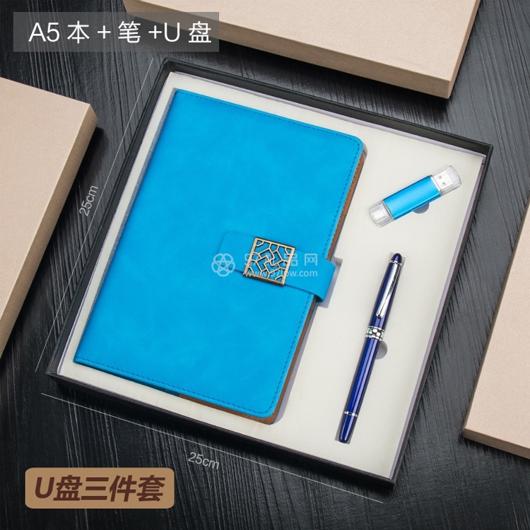 笔记本礼盒套装订制商务笔记本文具记事本礼品礼盒皮面笔本套装