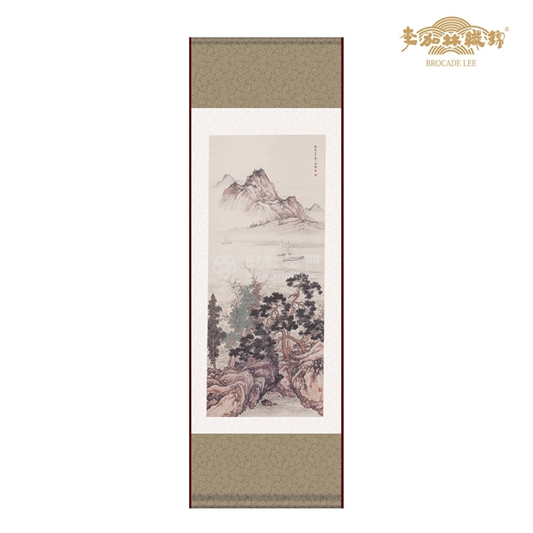 桑蚕丝织锦系列 西湖十二景  江帆阔影奇峰秀溪松溪泛舟