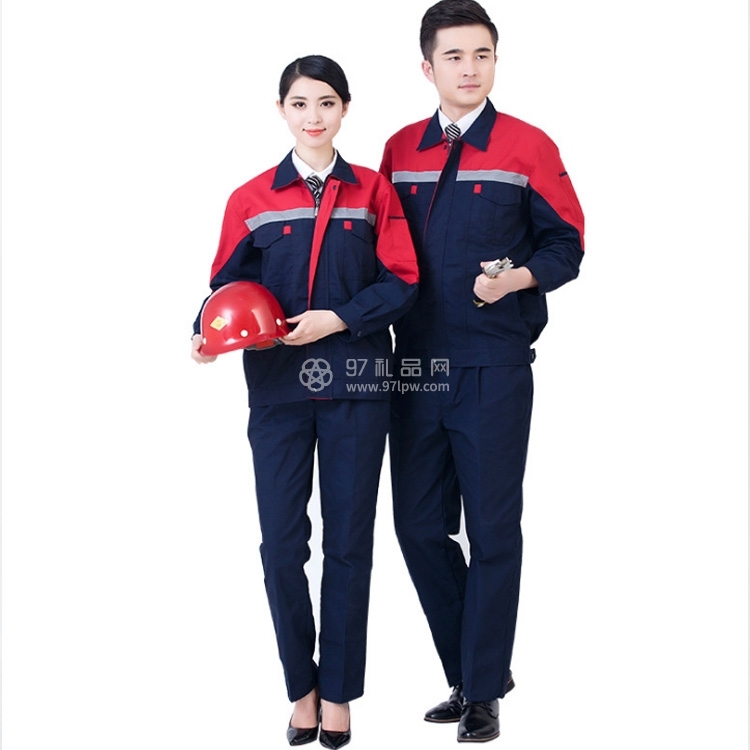 春秋季长袖工作服套装 工装定制  可定制logo