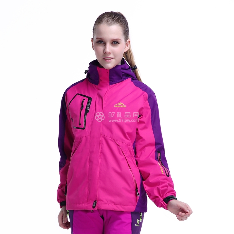 男女情侣款三合一登山服 户外两件套冲锋衣可脱卸防水滑雪服 可定制LOGO