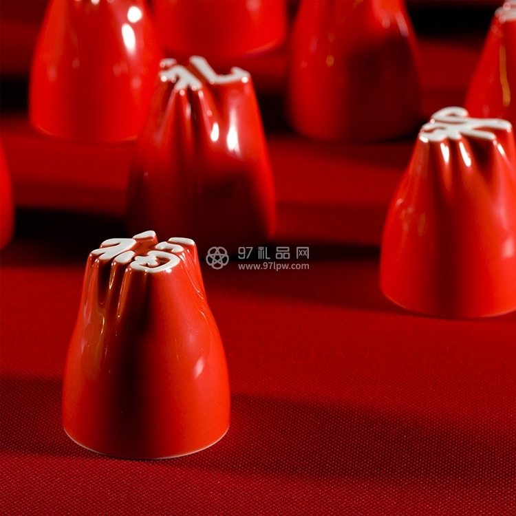 中国风乔迁礼品 福禄寿禧财汉字文化杯字器 吉意杯筷箸套装 可定制LOGO