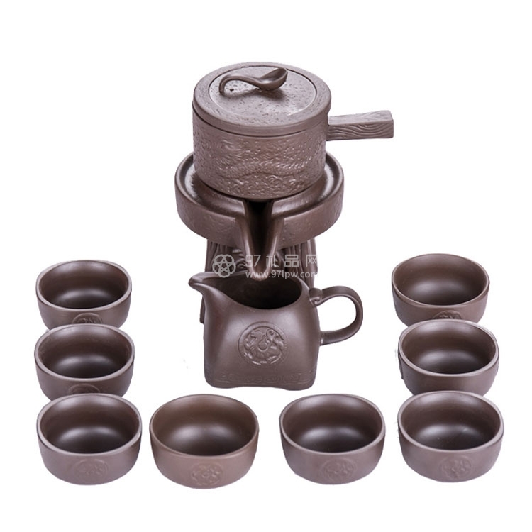 创意陶瓷家用防烫茶壶 紫砂石磨自动功夫茶具套装 可定制logo