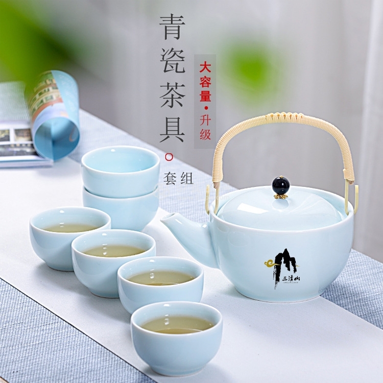 7头提梁壶陶瓷茶具套