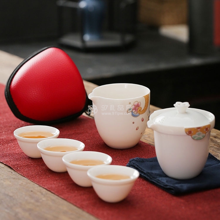 便携茶具陶瓷快客杯一壶四杯功夫茶具套装