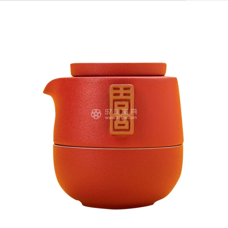 小皿喜气东来快客杯陶瓷茶具