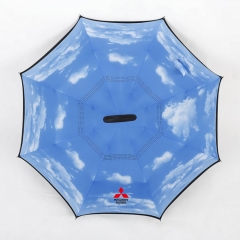 创意反向伞双层 可站立反转汽车晴雨伞 C型直杆可定制logo